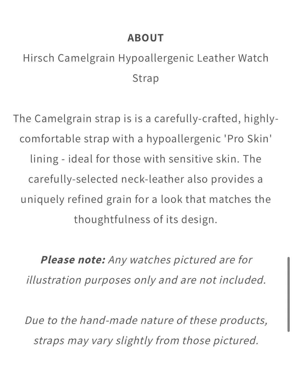 NOS Hypoallergenic Hirsch Camelgrain 16mm Black Leather Watch Band NWT